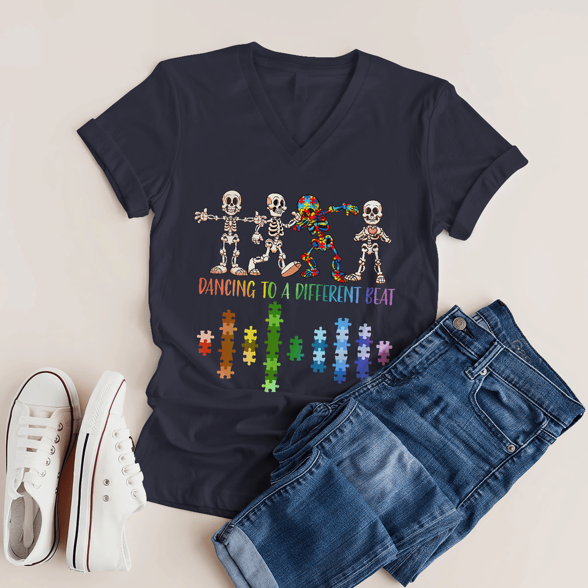 Dancing To A Different Beat 2318 The Autism T-Shirt, Gift for People with Depression,