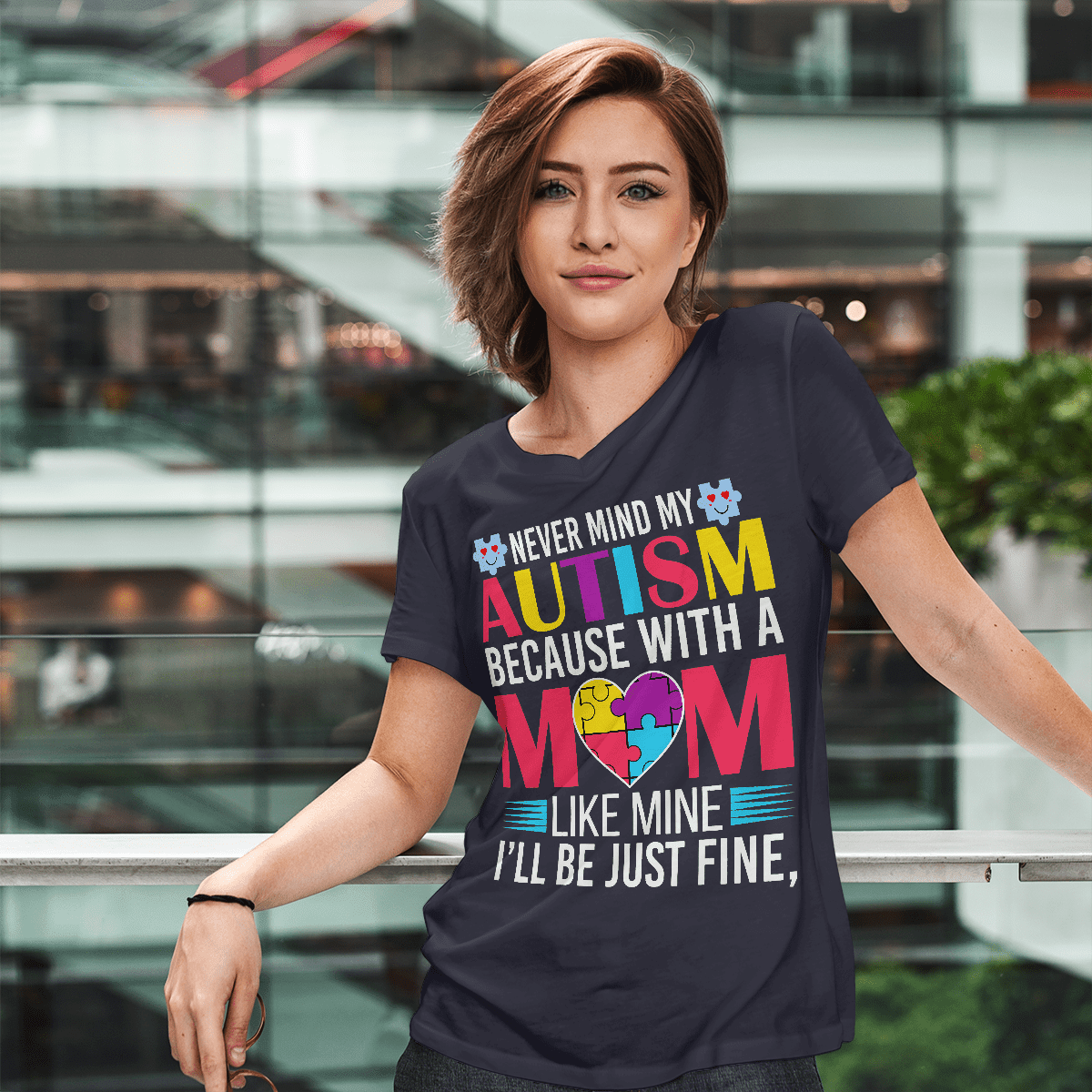 Never Mind My Autism The Autism T-Shirt, Gift for People with Depression,