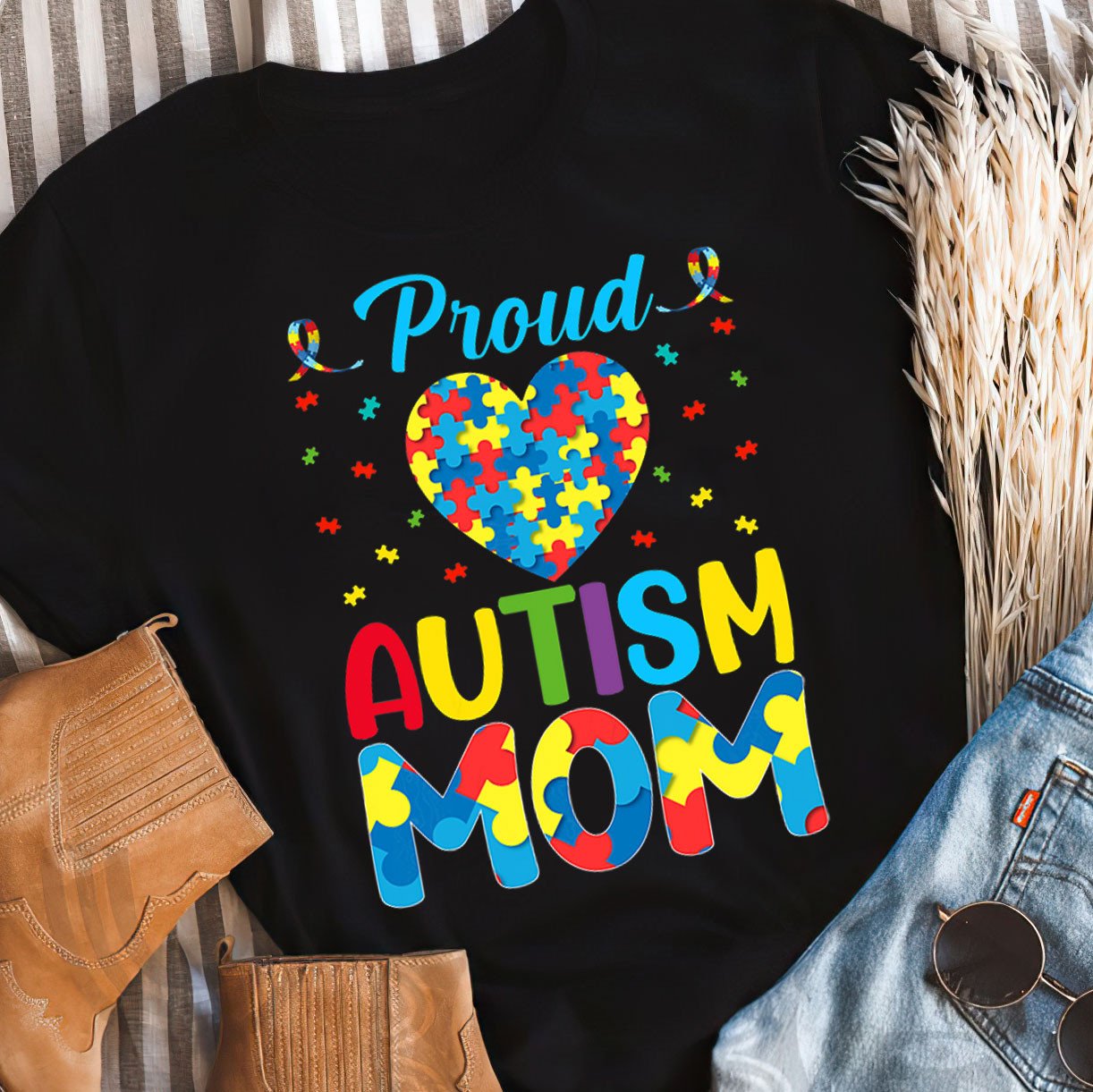 Proud Autism Mom The Autism T-Shirt, Gift for People with Depression,
