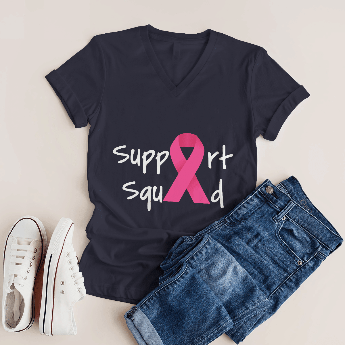 Breast Cancer Support Squad 2318 For Cancer Warriorr,Breast Cancer Support Shirt, Breast Cancer Awareness Gift