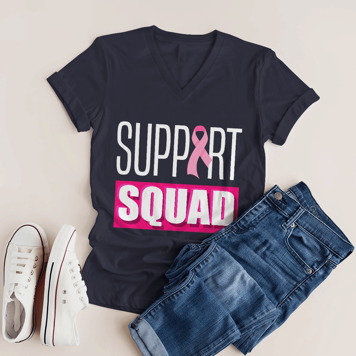 Breast Cancer Support Squad 2318 For Cancer Warriorr,Breast Cancer Support Shirt, Breast Cancer Awareness Gift