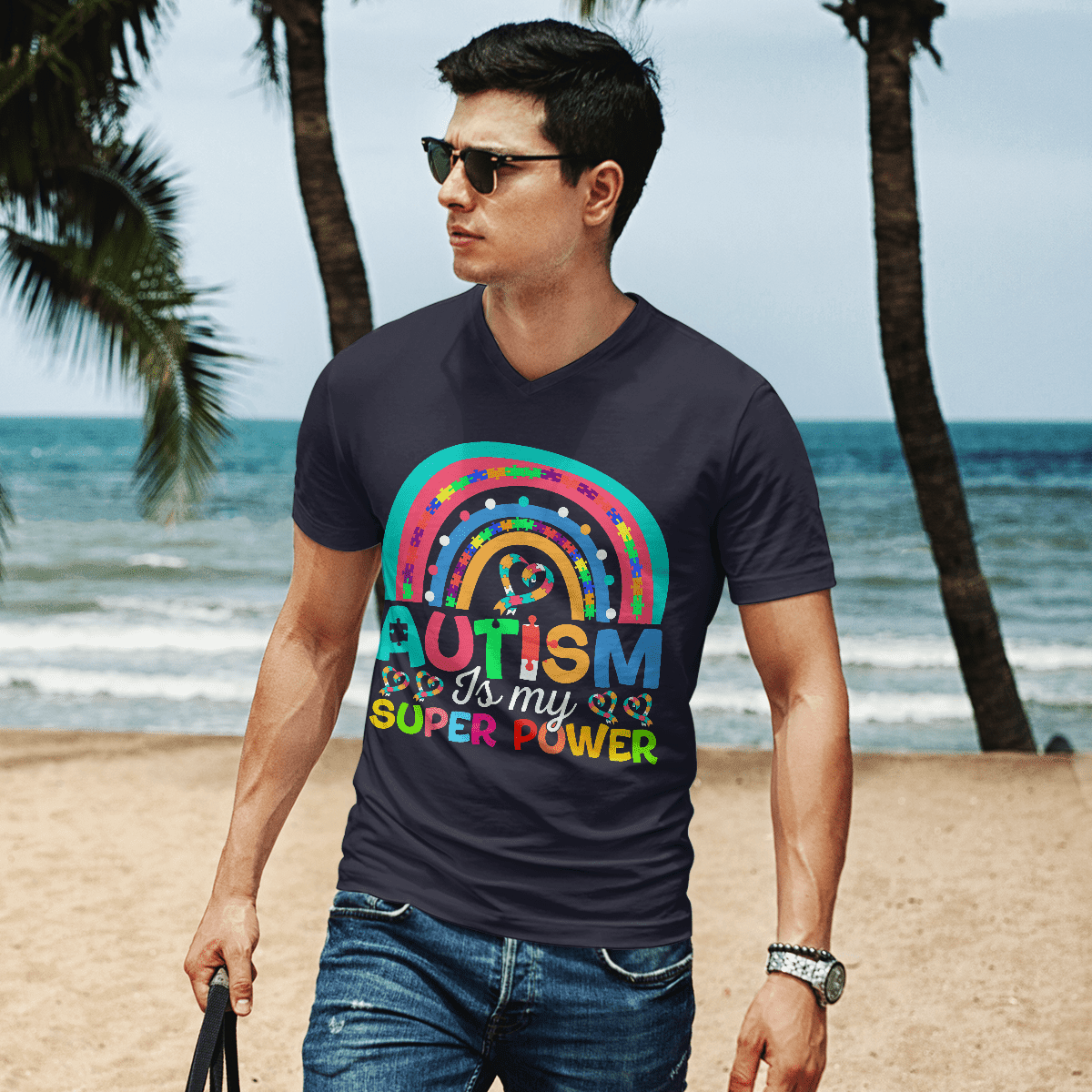 Autism Is My Super Power 2319 The Autism T-Shirt, Gift for People with Depression,