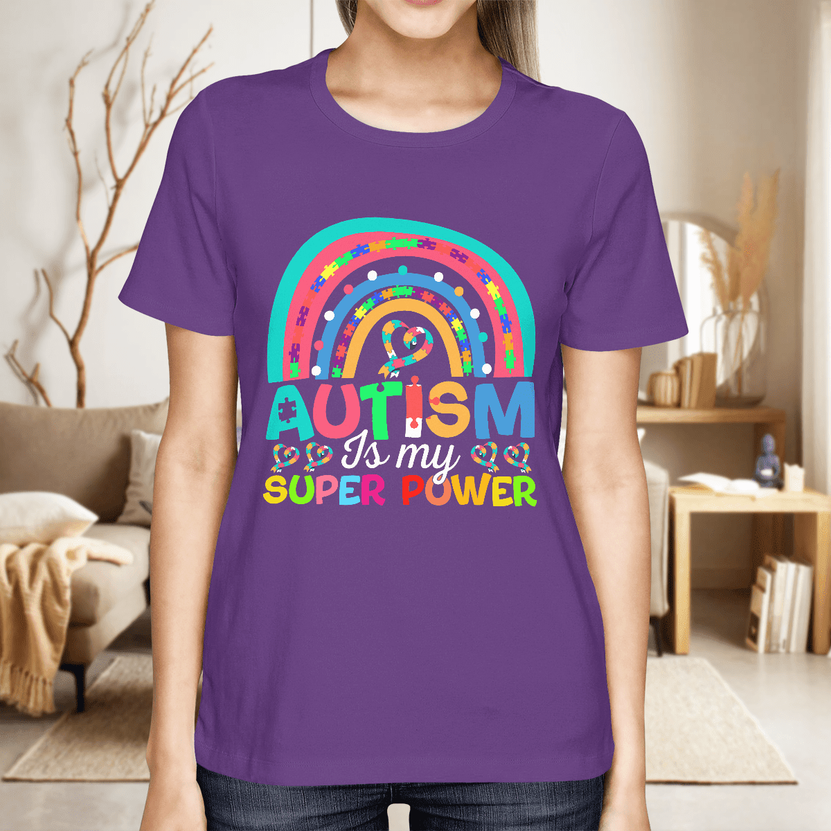 Autism Is My Super Power 2319 The Autism T-Shirt, Gift for People with Depression,