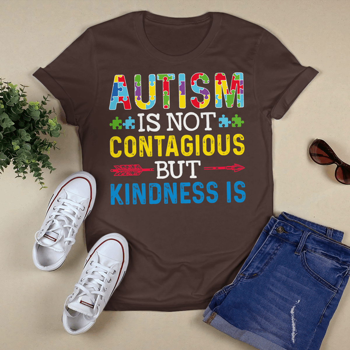 Autism Is Not Contagious 2319 The Autism T-Shirt, Gift for People with Depression,