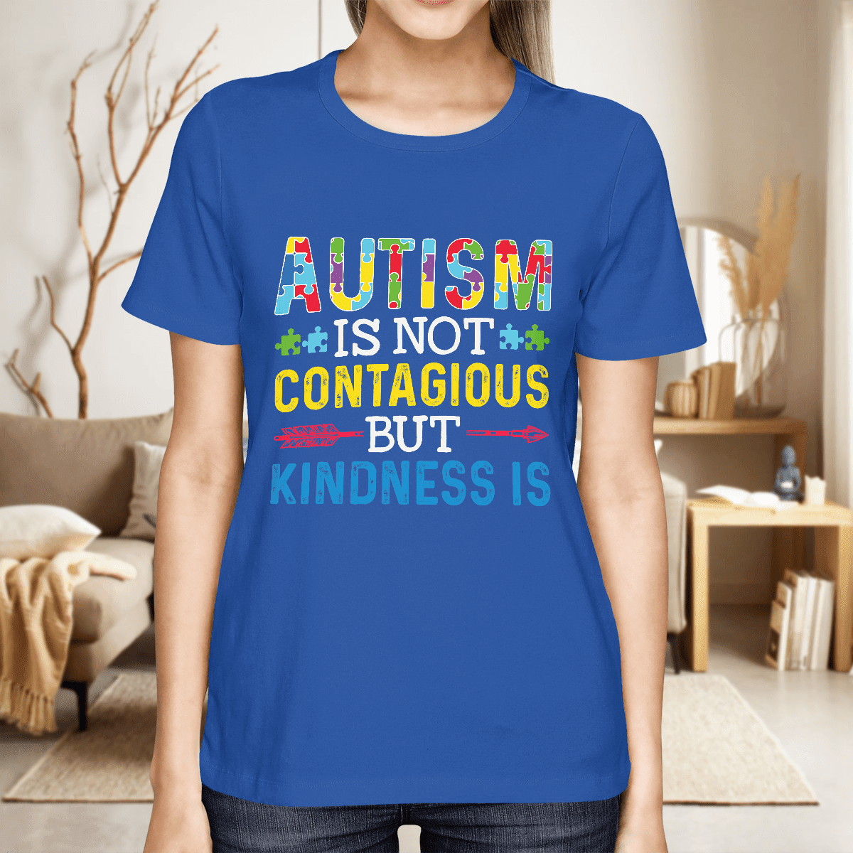 Autism Is Not Contagious 2319 The Autism T-Shirt, Gift for People with Depression,