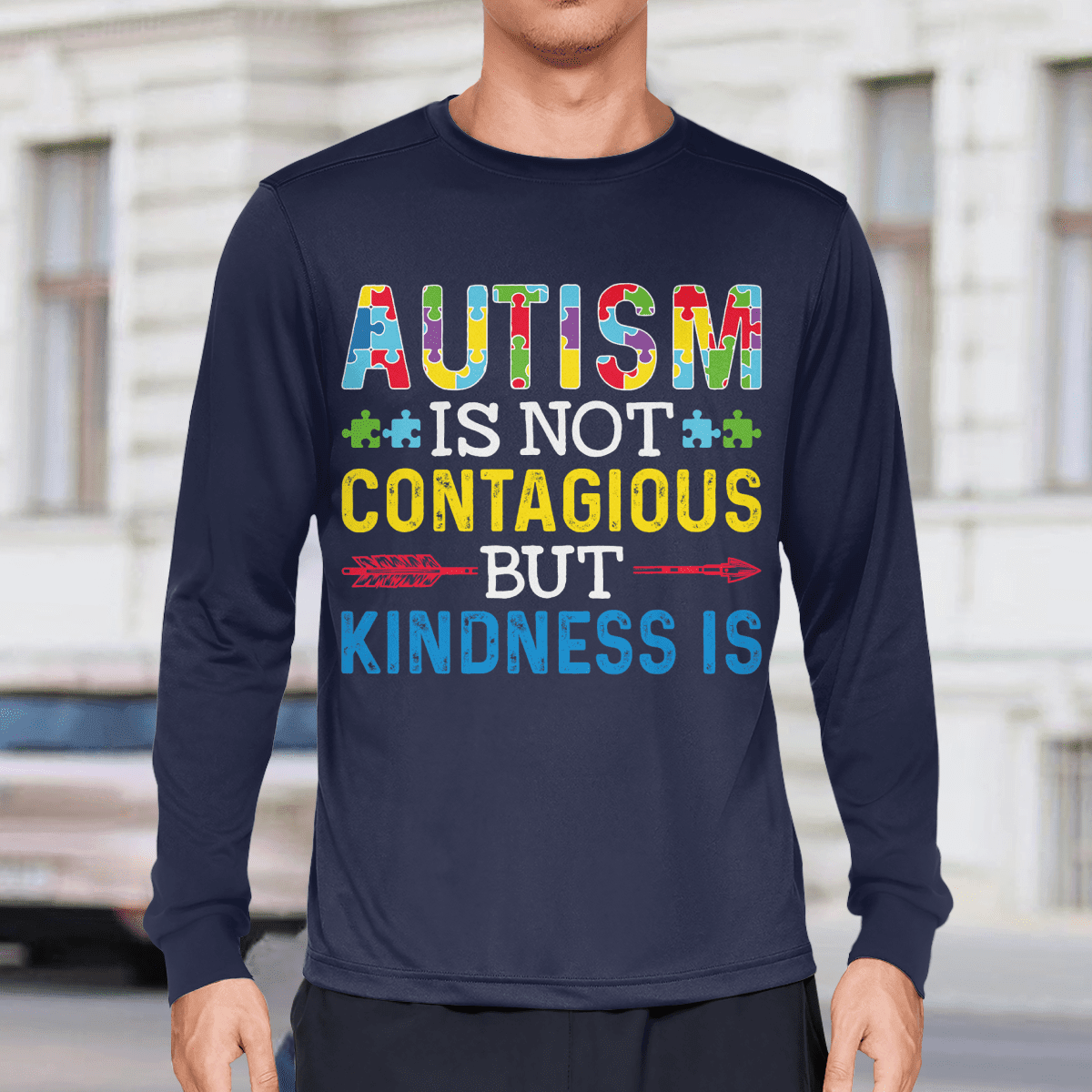 Autism Is Not Contagious 2319 The Autism T-Shirt, Gift for People with Depression,