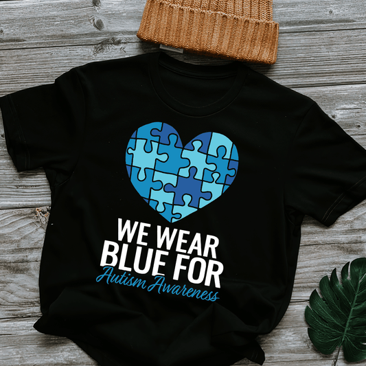 We Wear Blue The Autism T-Shirt, Gift for People with Depression,