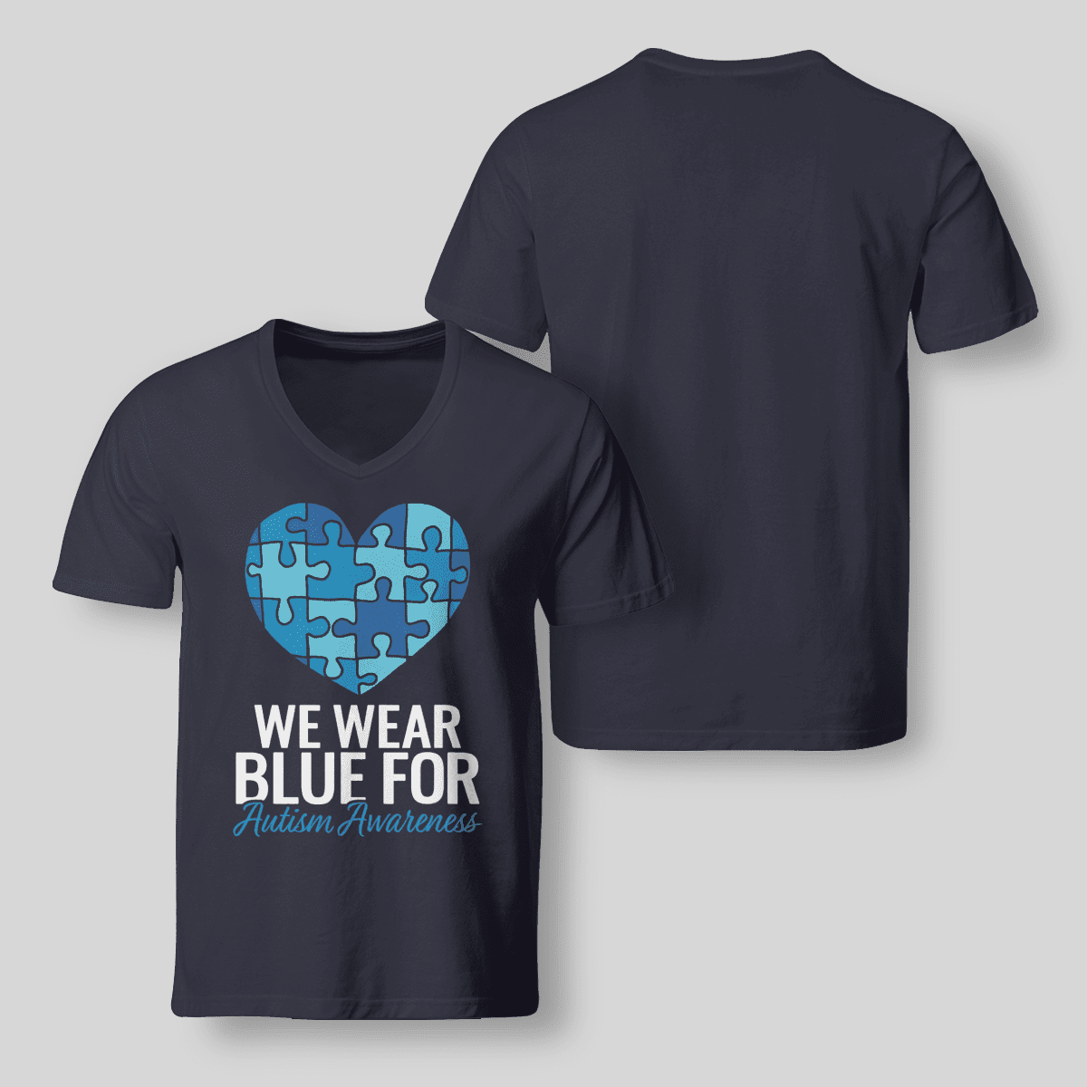 We Wear Blue The Autism T-Shirt, Gift for People with Depression,