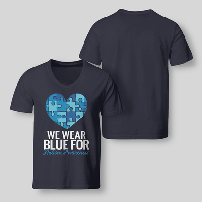 We Wear Blue The Autism T-Shirt, Gift for People with Depression,