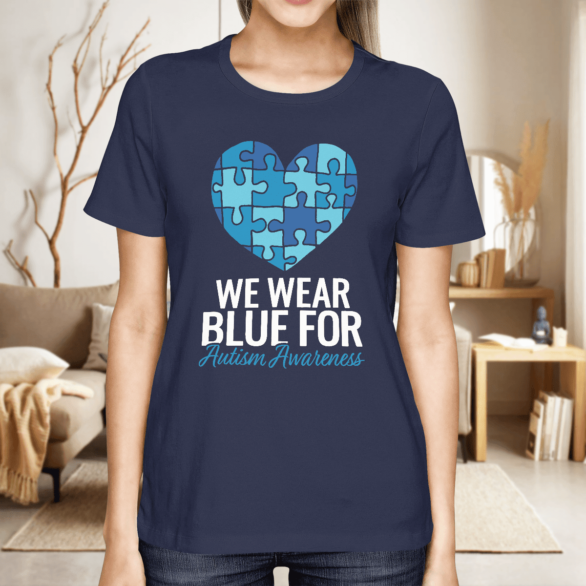 We Wear Blue The Autism T-Shirt, Gift for People with Depression,