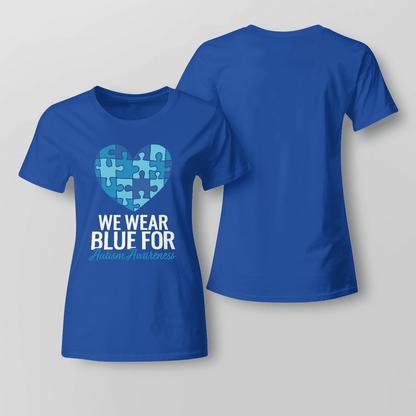 We Wear Blue The Autism T-Shirt, Gift for People with Depression,