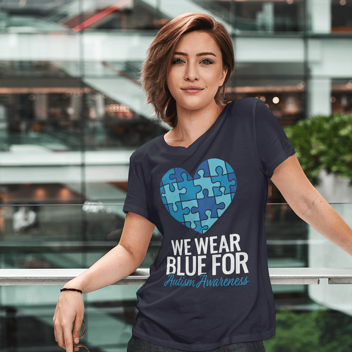 We Wear Blue The Autism T-Shirt, Gift for People with Depression,