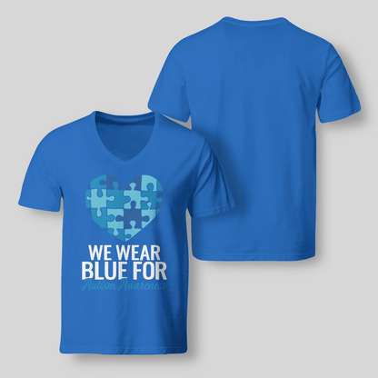 We Wear Blue The Autism T-Shirt, Gift for People with Depression,