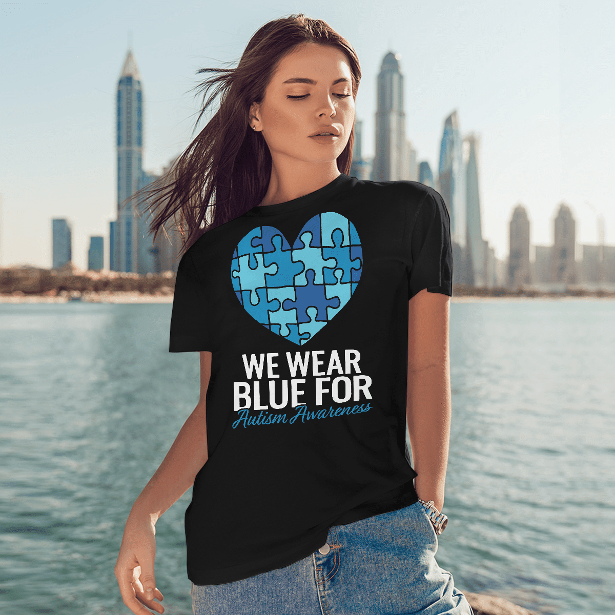 We Wear Blue The Autism T-Shirt, Gift for People with Depression,