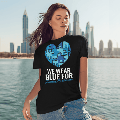 We Wear Blue The Autism T-Shirt, Gift for People with Depression,