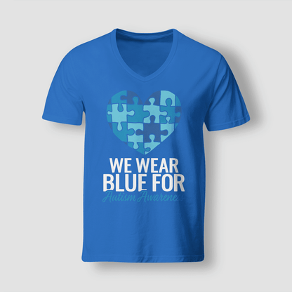 We Wear Blue The Autism T-Shirt, Gift for People with Depression,