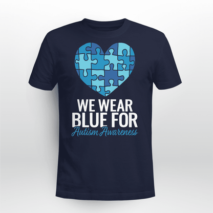 We Wear Blue The Autism T-Shirt, Gift for People with Depression,