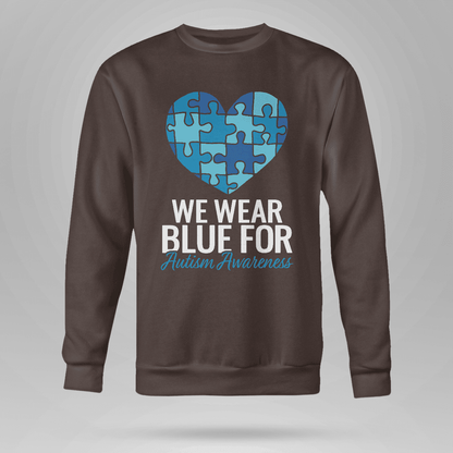 We Wear Blue The Autism T-Shirt, Gift for People with Depression,