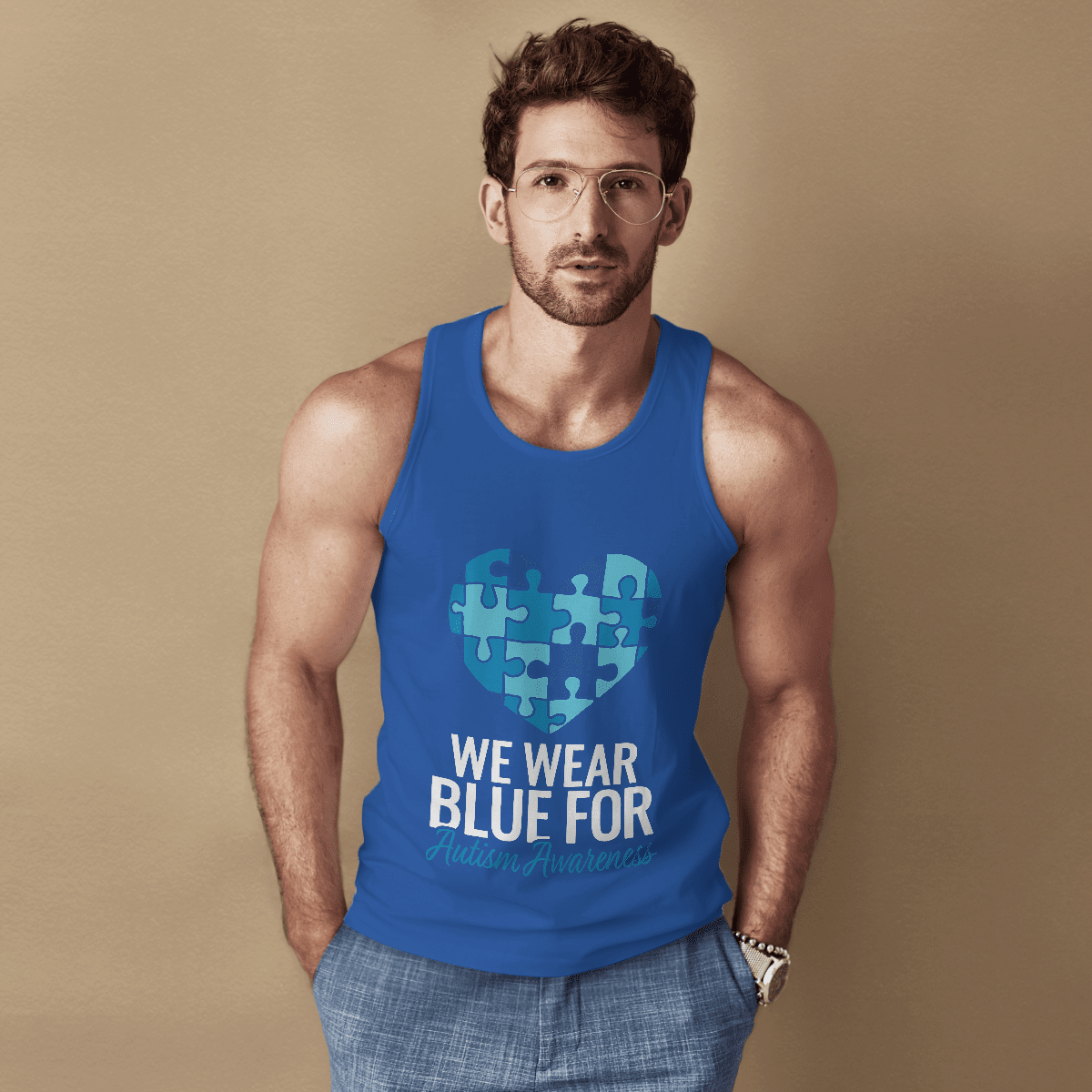 We Wear Blue The Autism T-Shirt, Gift for People with Depression,