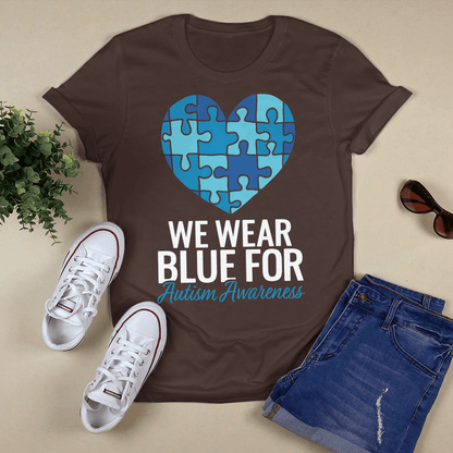 We Wear Blue The Autism T-Shirt, Gift for People with Depression,