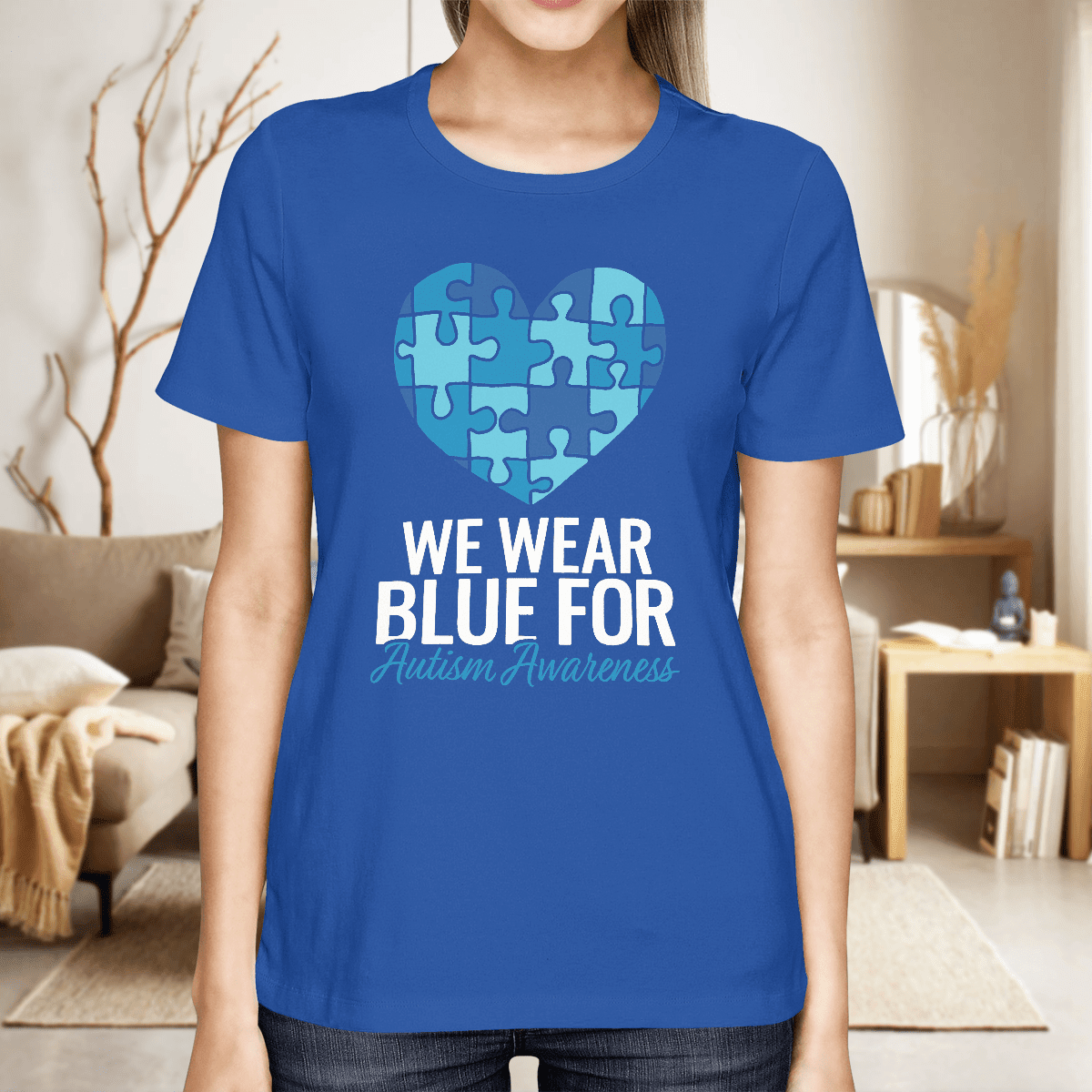We Wear Blue The Autism T-Shirt, Gift for People with Depression,