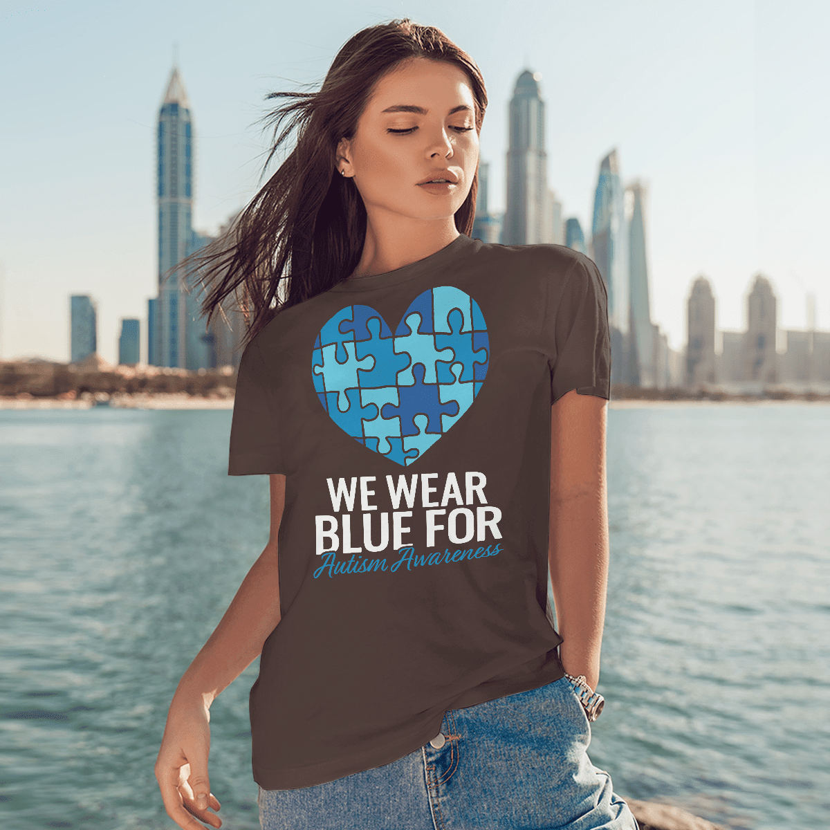 We Wear Blue The Autism T-Shirt, Gift for People with Depression,
