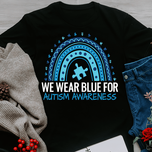 We Wear Blue The Autism T-Shirt, Gift for People with Depression,