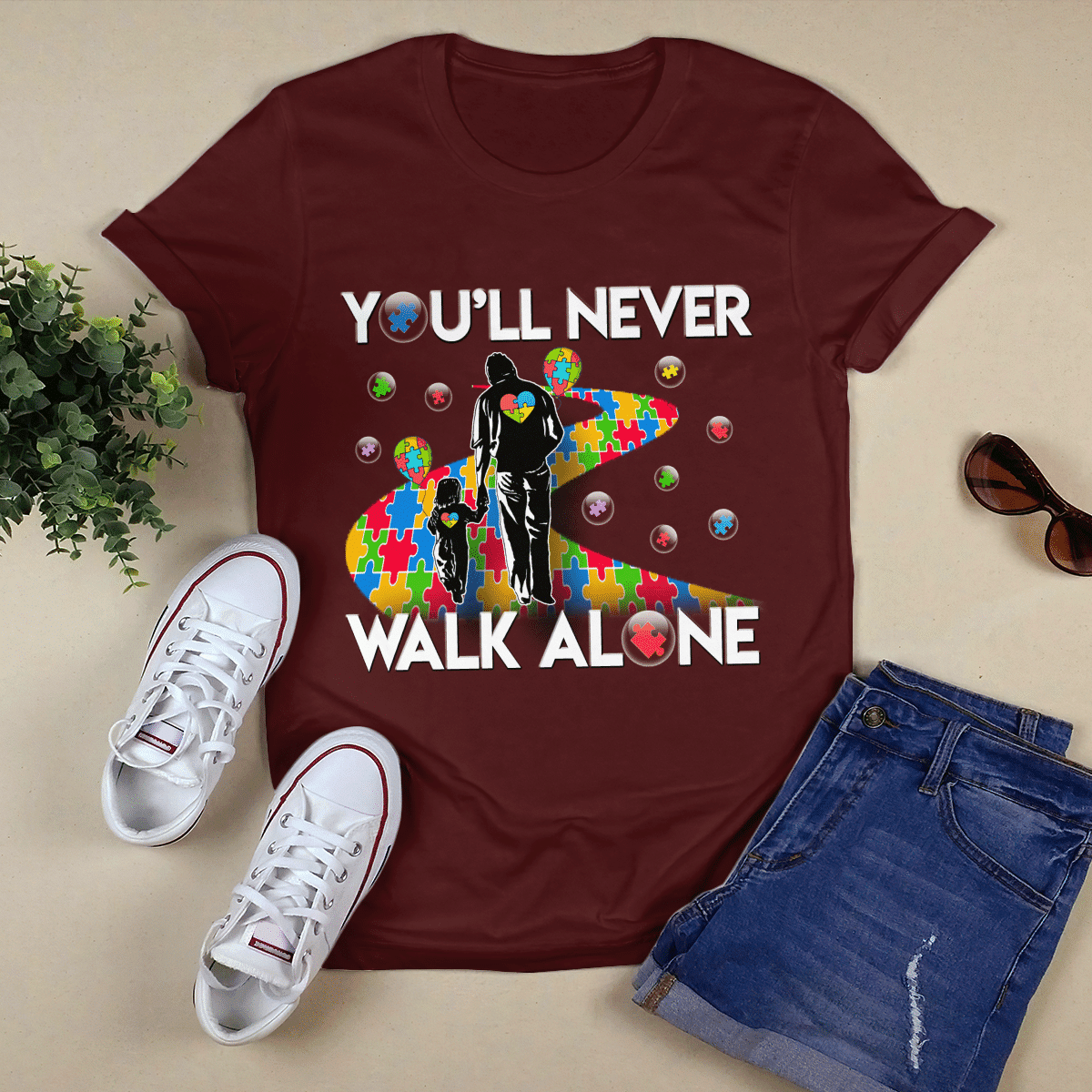 You'll never walk alone The Autism T-Shirt, Gift for People with Depression,