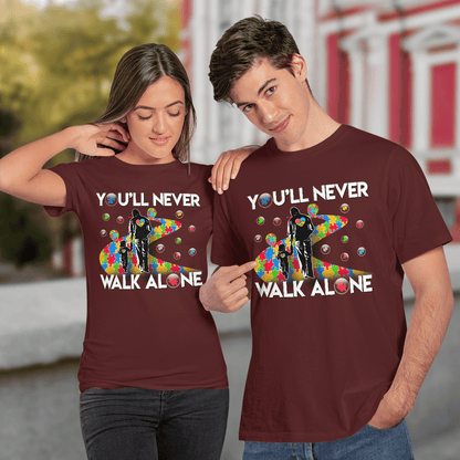 You'll never walk alone The Autism T-Shirt, Gift for People with Depression,