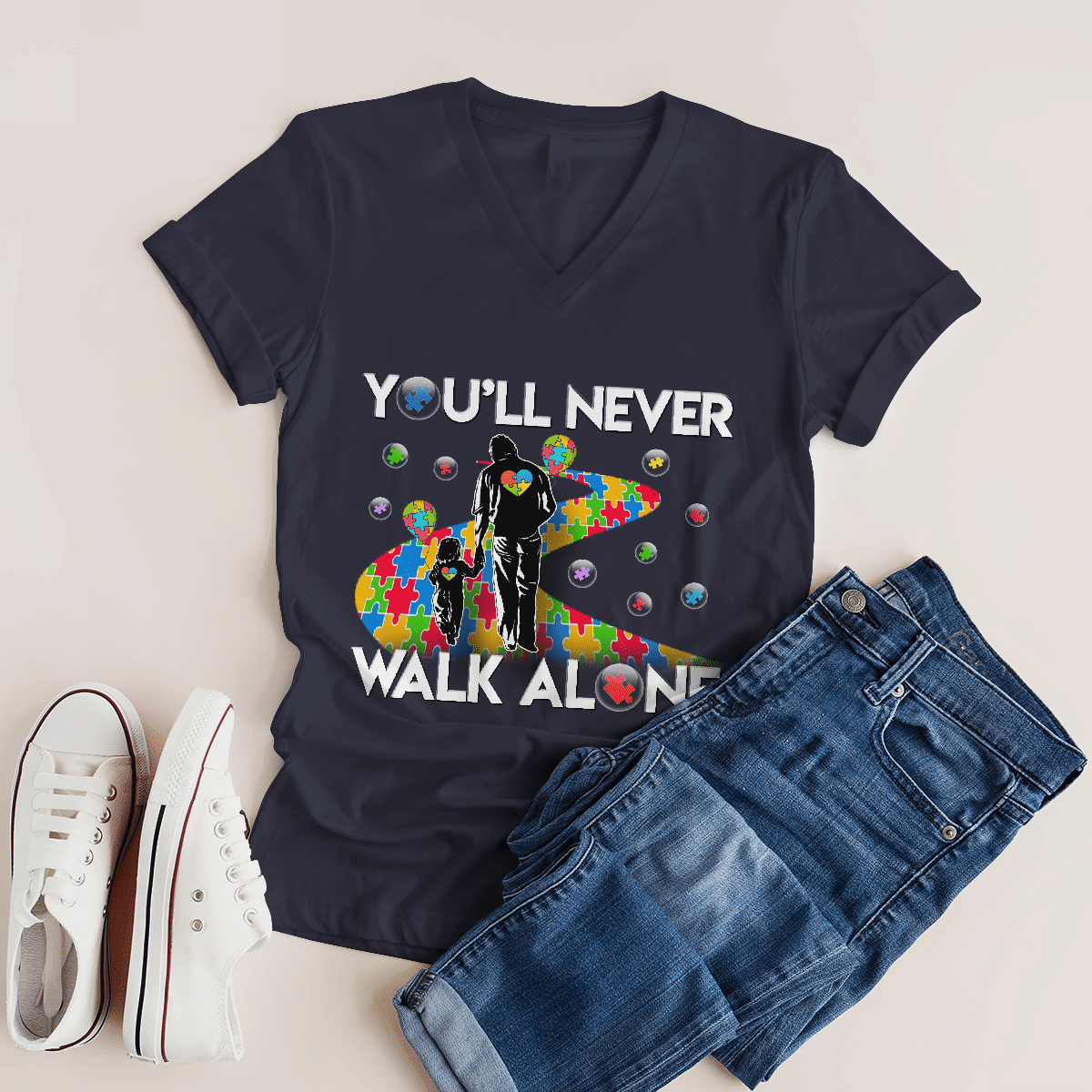 You'll never walk alone The Autism T-Shirt, Gift for People with Depression,