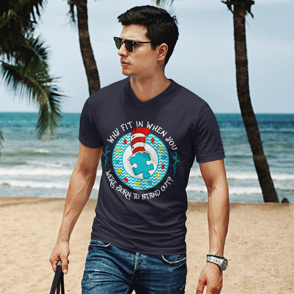 Why Fit In When You The Autism T-Shirt, Gift for People with Depression,