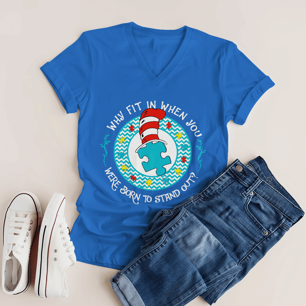 Why Fit In When You The Autism T-Shirt, Gift for People with Depression,