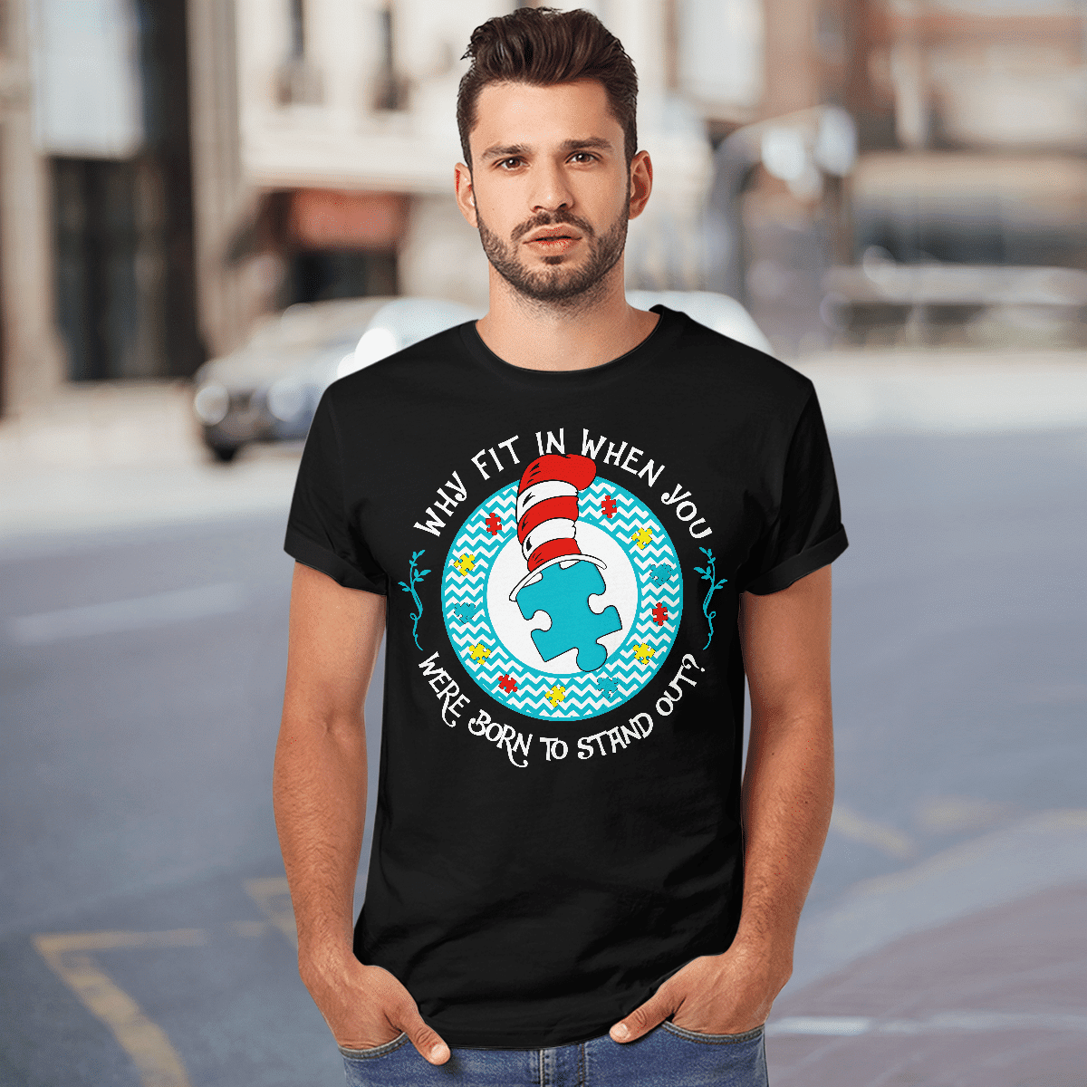 Why Fit In When You The Autism T-Shirt, Gift for People with Depression,