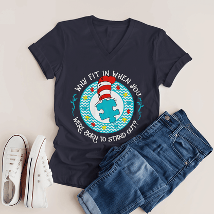 Why Fit In When You The Autism T-Shirt, Gift for People with Depression,