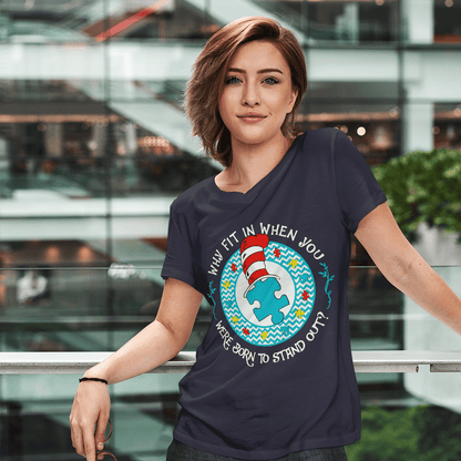 Why Fit In When You The Autism T-Shirt, Gift for People with Depression,