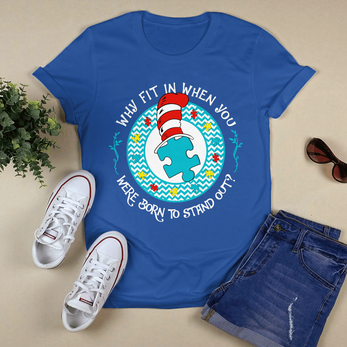 Why Fit In When You The Autism T-Shirt, Gift for People with Depression,