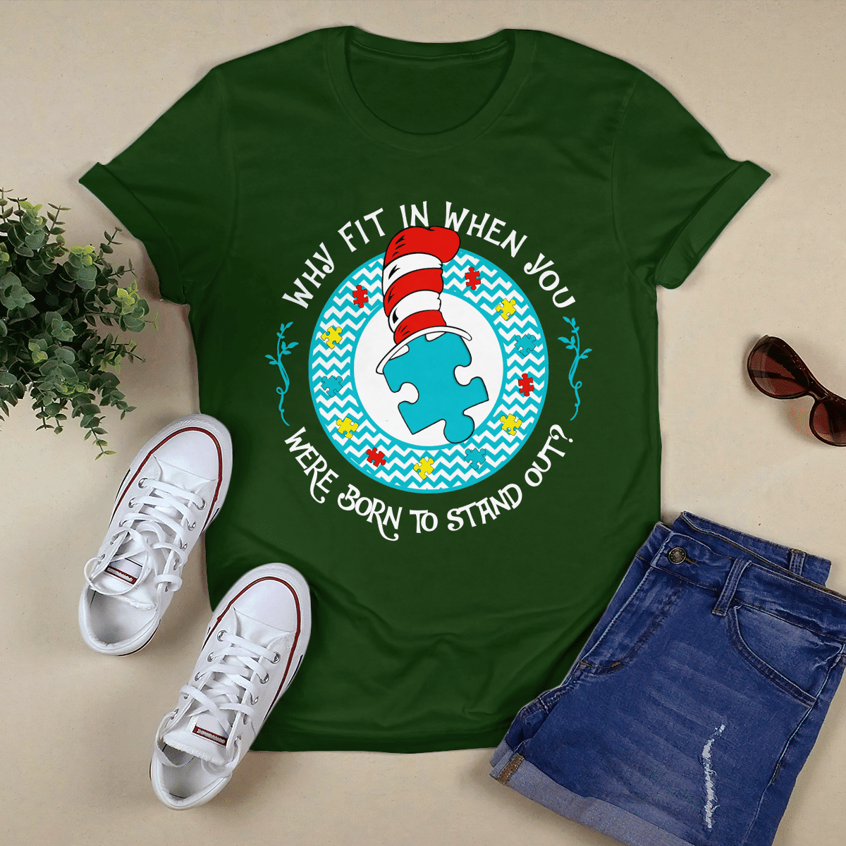 Why Fit In When You The Autism T-Shirt, Gift for People with Depression,