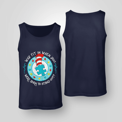 Why Fit In When You The Autism T-Shirt, Gift for People with Depression,