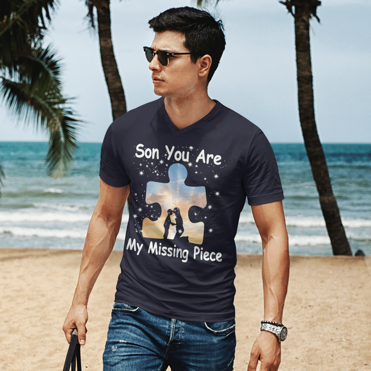 Son you are my missing pieve The Autism T-Shirt, Gift for People with Depression,