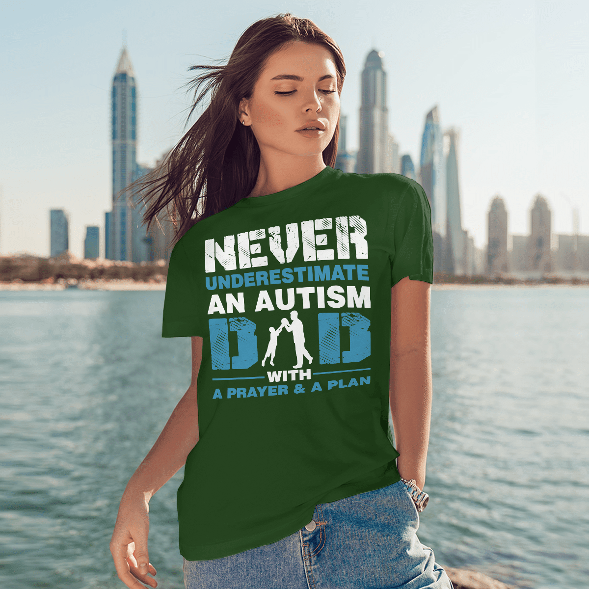 Never underestimate an autism dad The Autism T-Shirt, Gift for People with Depression,