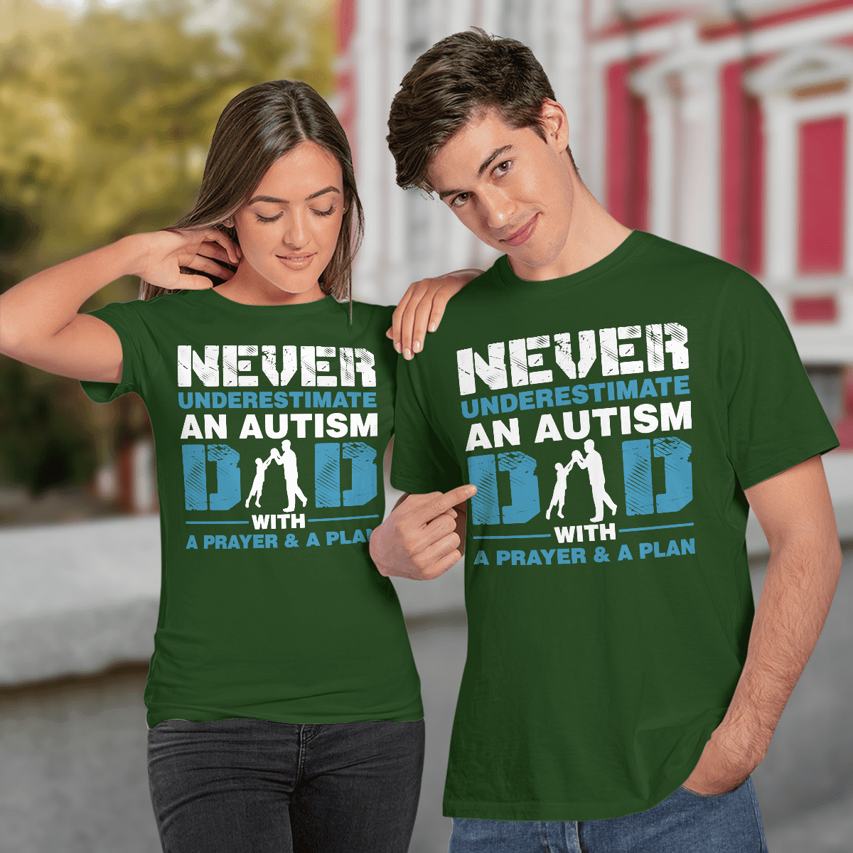 Never underestimate an autism dad The Autism T-Shirt, Gift for People with Depression,