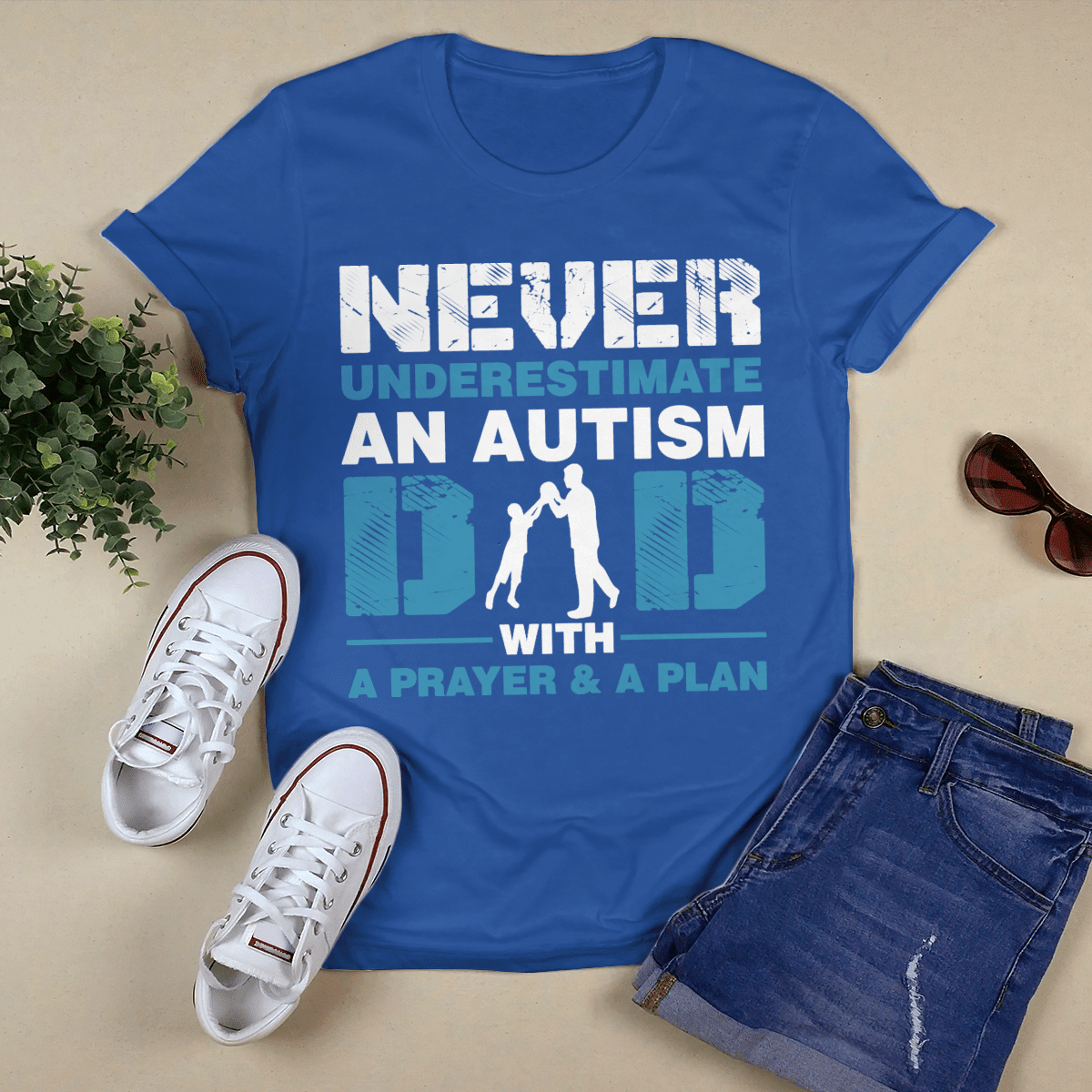 Never underestimate an autism dad The Autism T-Shirt, Gift for People with Depression,