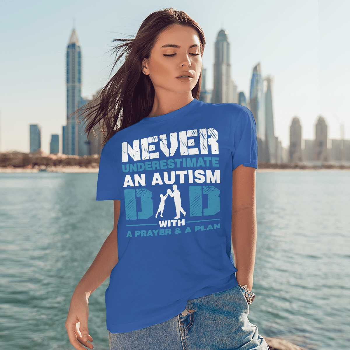 Never underestimate an autism dad The Autism T-Shirt, Gift for People with Depression,