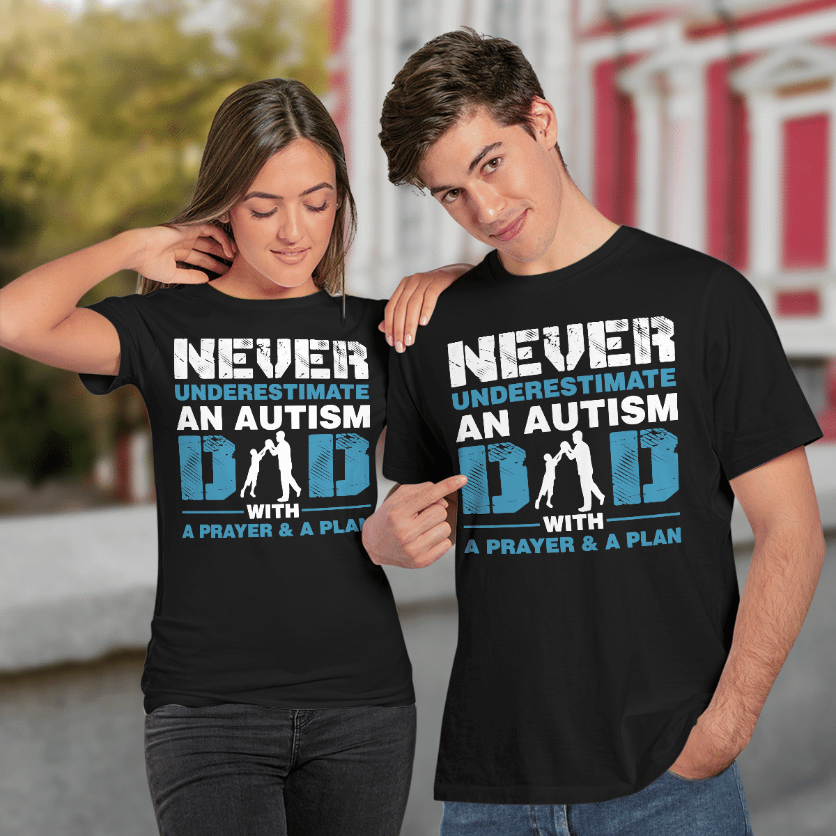 Never underestimate an autism dad The Autism T-Shirt, Gift for People with Depression,
