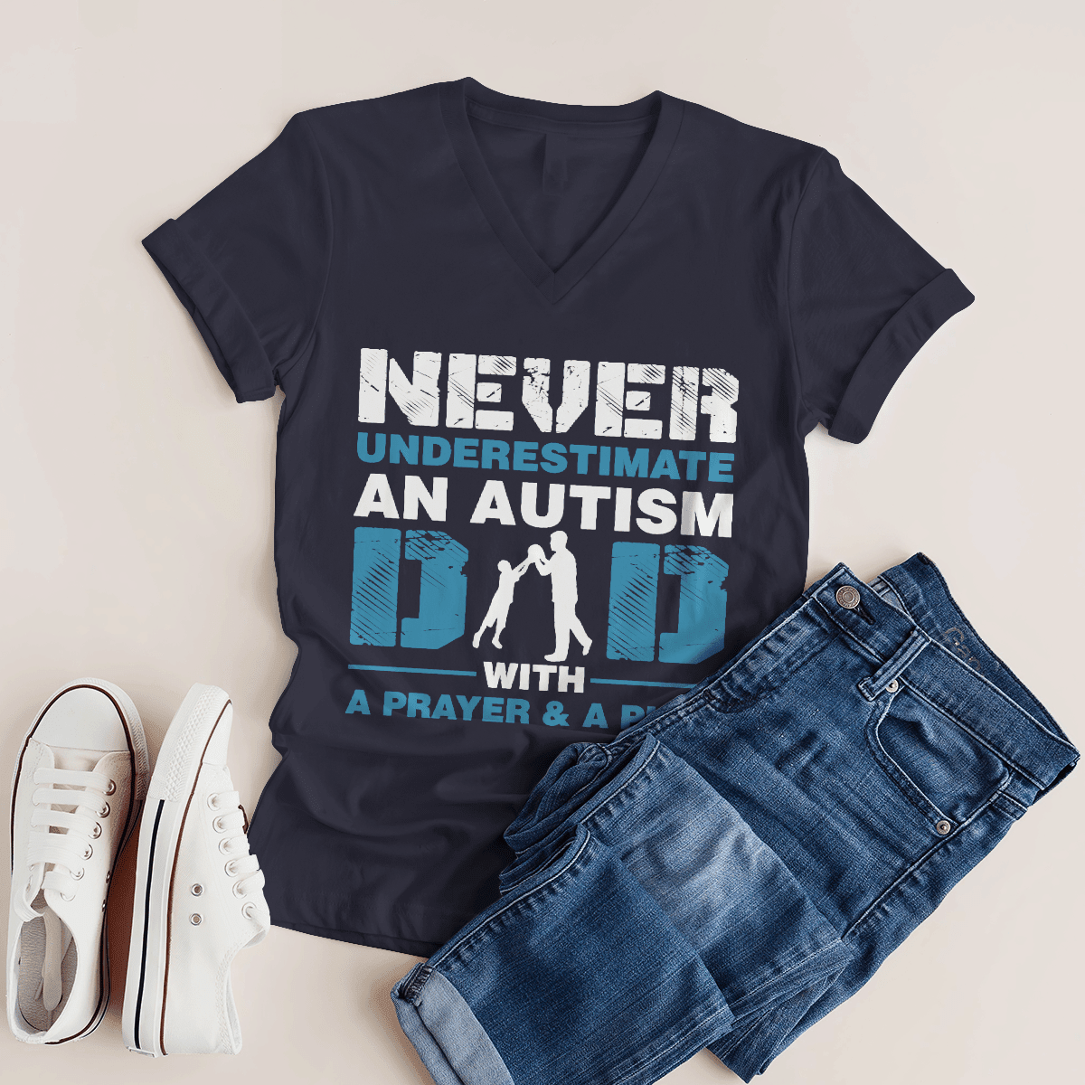 Never underestimate an autism dad The Autism T-Shirt, Gift for People with Depression,