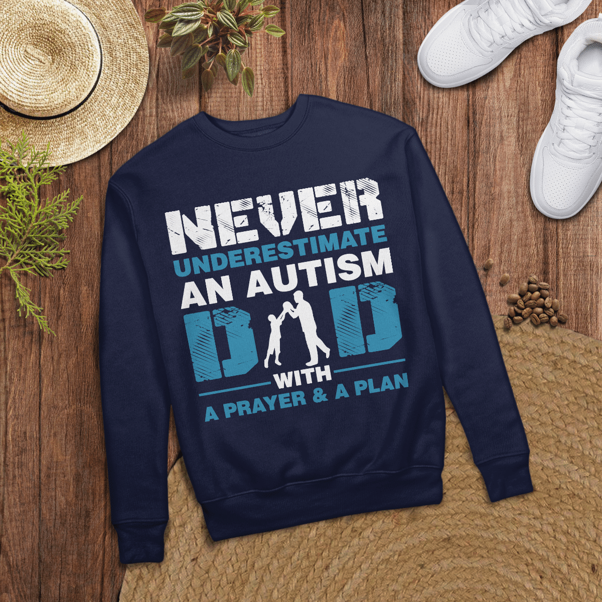 Never underestimate an autism dad The Autism T-Shirt, Gift for People with Depression,