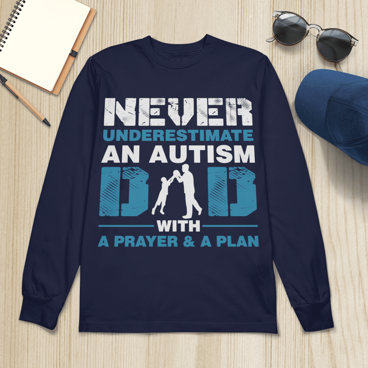 Never underestimate an autism dad The Autism T-Shirt, Gift for People with Depression,