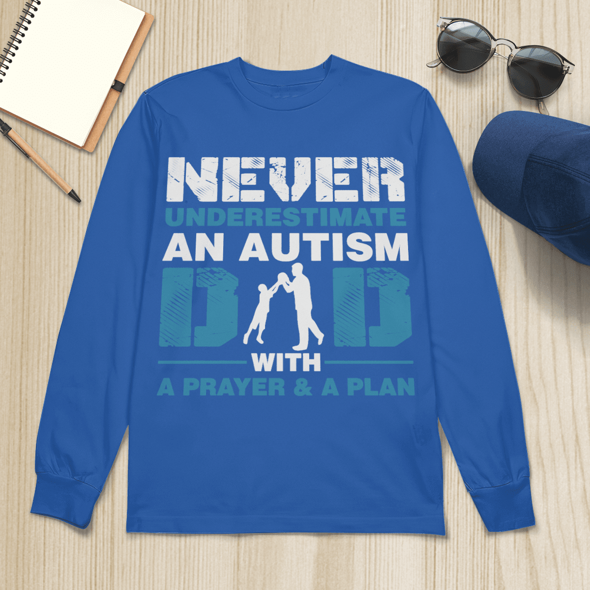 Never underestimate an autism dad The Autism T-Shirt, Gift for People with Depression,