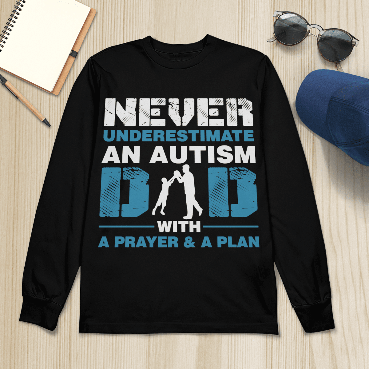 Never underestimate an autism dad The Autism T-Shirt, Gift for People with Depression,