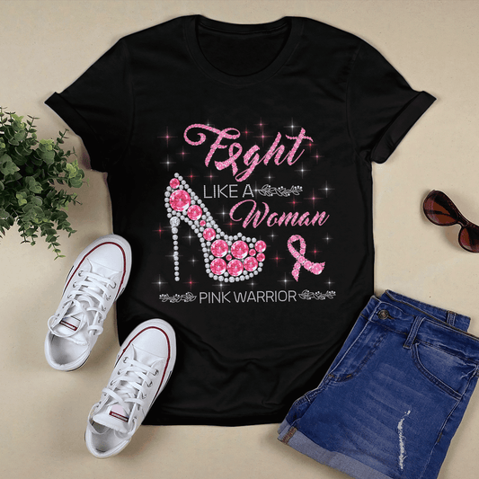 Pink Warrior , Breast Cancer Awareness T-Shirt, Special Gift for Breast Cancer Warrior